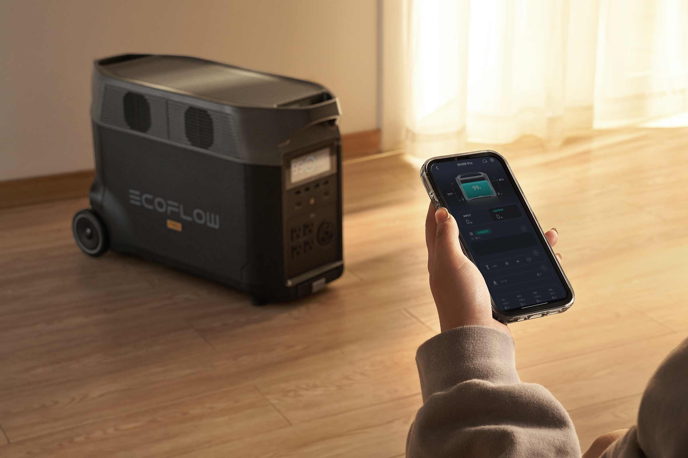 Ecoflow Powerstation met smartphone-app voor bediening