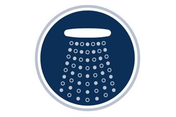 Symbool voor regendouche
