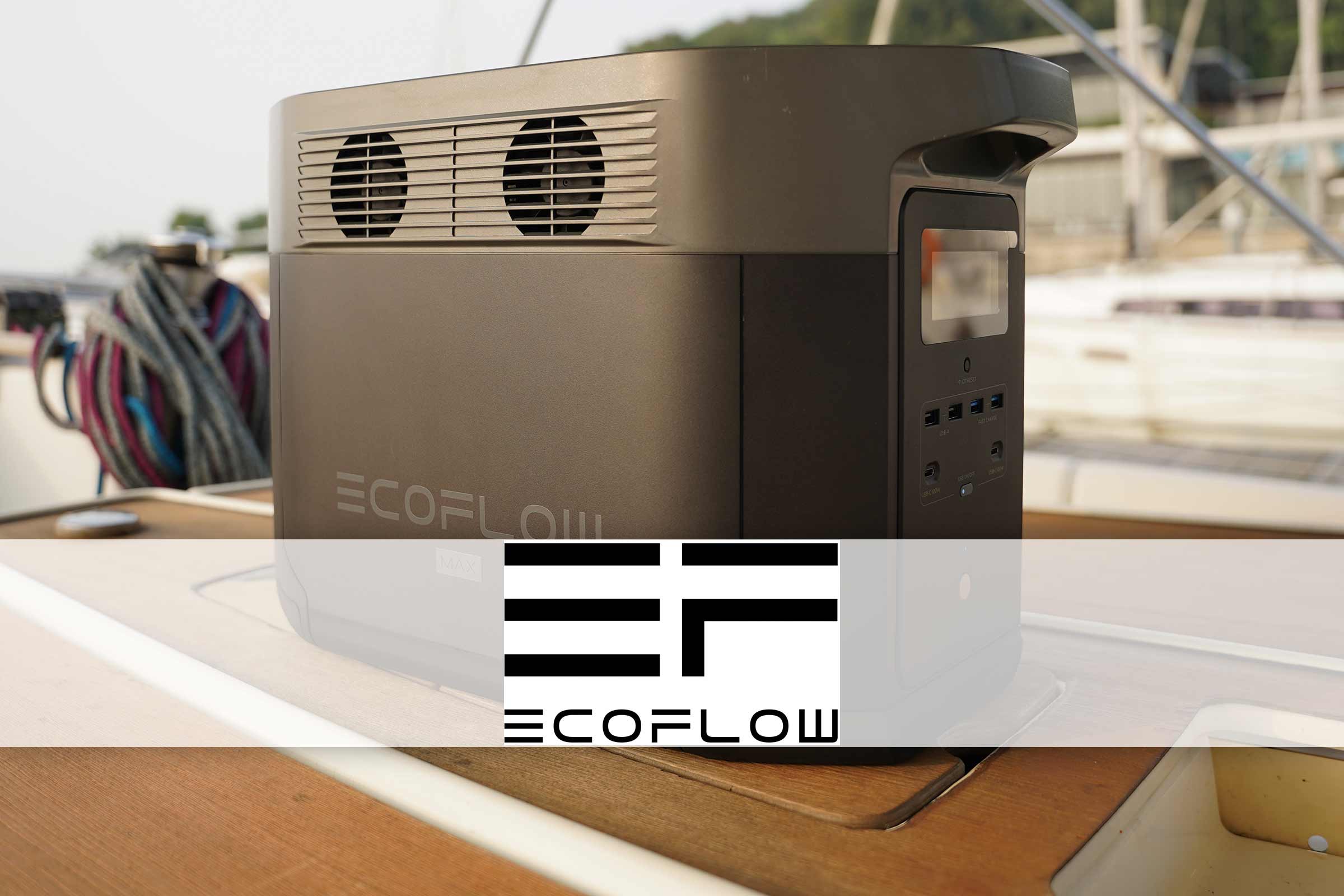 EcoFlow Powerstation met ventilatiesleuven en aansluitingen