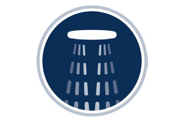 Symbool voor regendouche