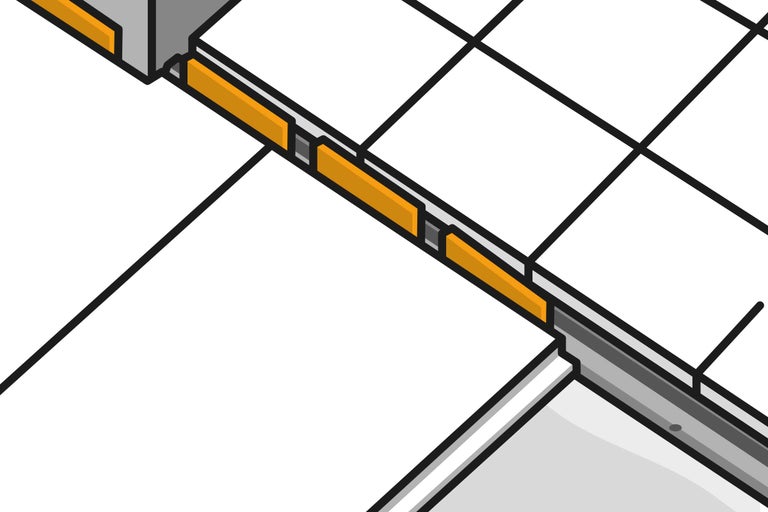 Afbeelding van een tegelsysteem met tegelprofiel.