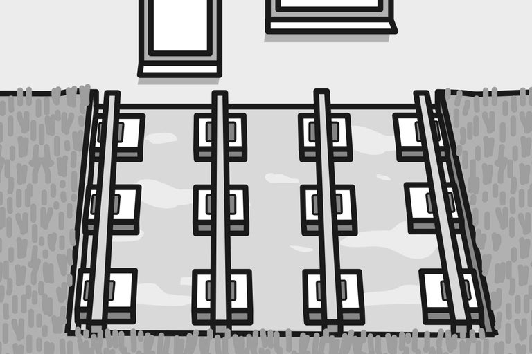 Illustratie van een koude bak met koude bak frame in de tuin