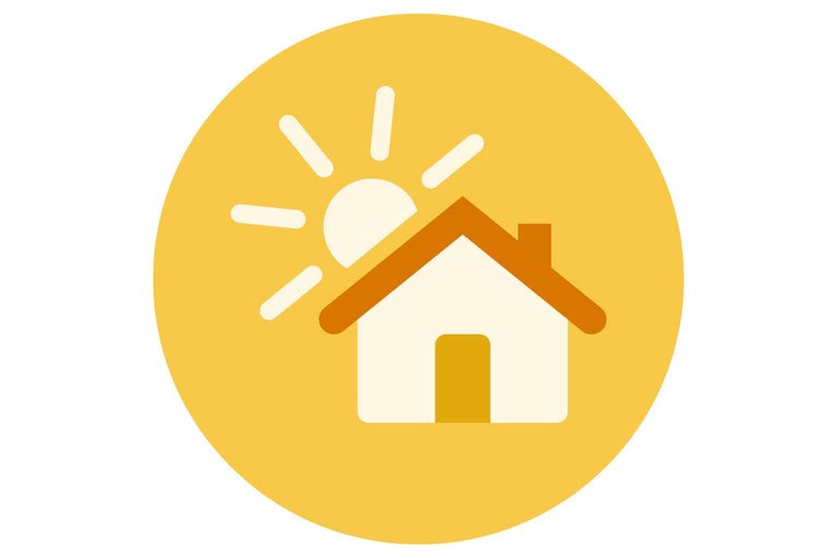 Symbool voor een zonnig huis