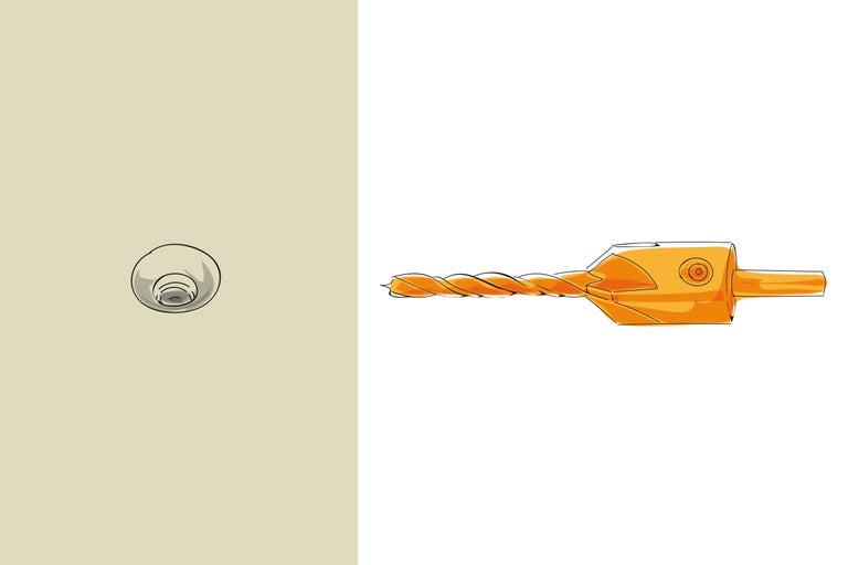 Schets van een boor en een boormal