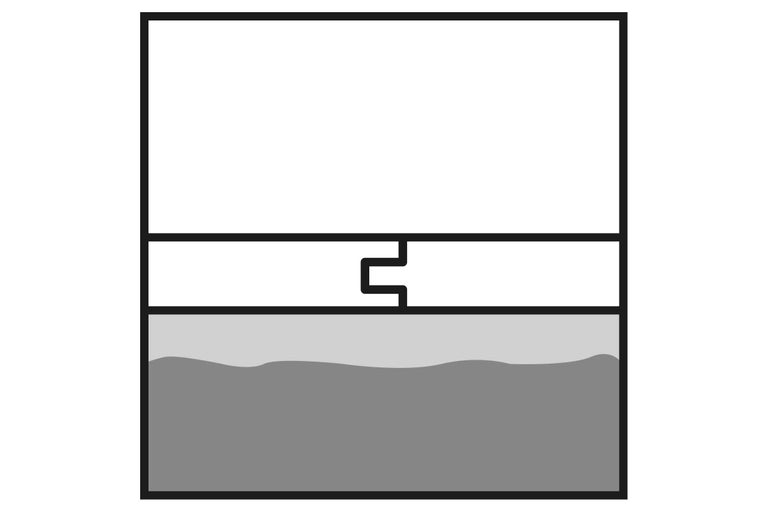 Symbool voor afvoer met sifon