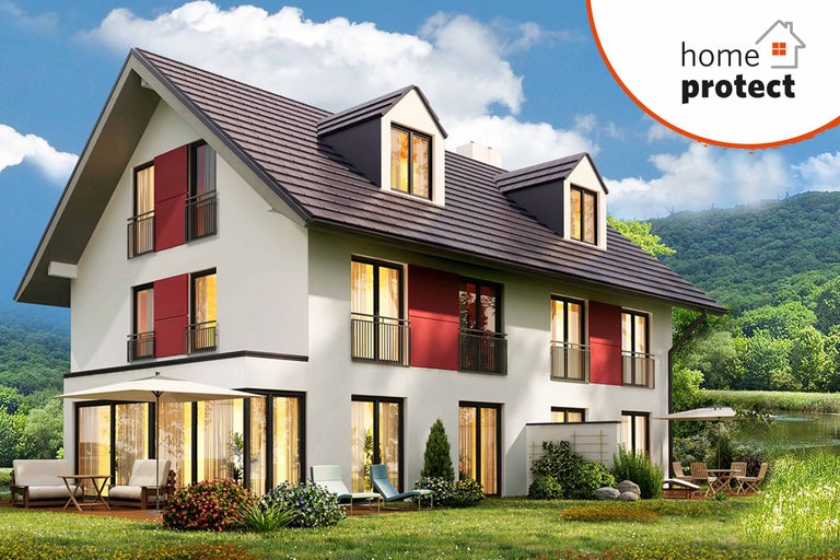 Vrijstaand woonhuis met tuin en Home Protect logo