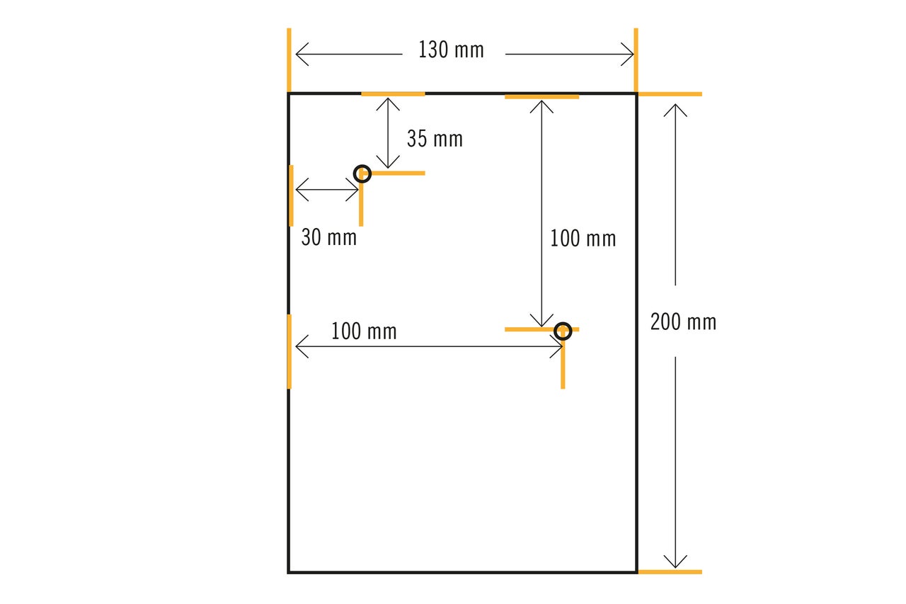 Afbeelding met afmetingen: 200 mm x 130 mm