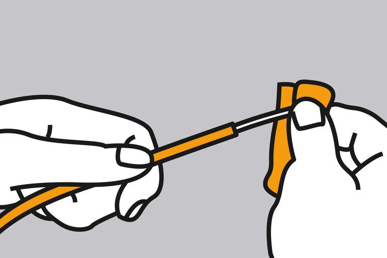 Illustratie van het strippen van kabels met een striptang