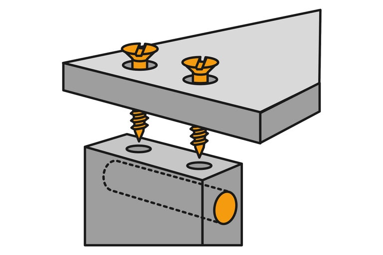 Verbinding van twee stukken hout met schroeven