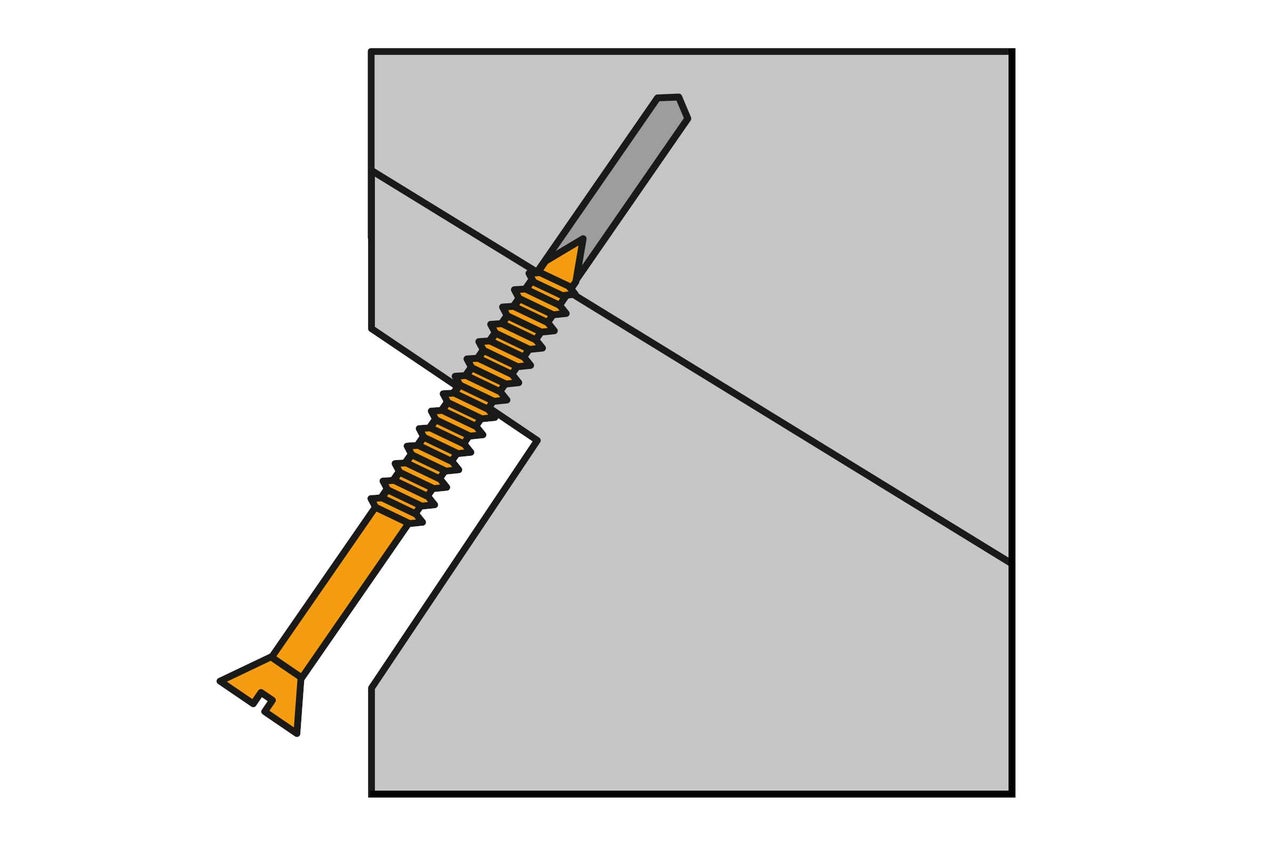 Schroef in een houtverbinding