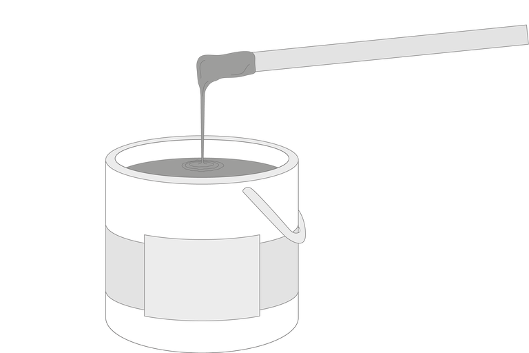 Verfemmer met verfroerstaaf