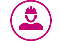 Symbool voor persoon met veiligheidshelm