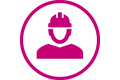 Symbool voor persoon met veiligheidshelm Symbool voor persoon met veiligheidshelm