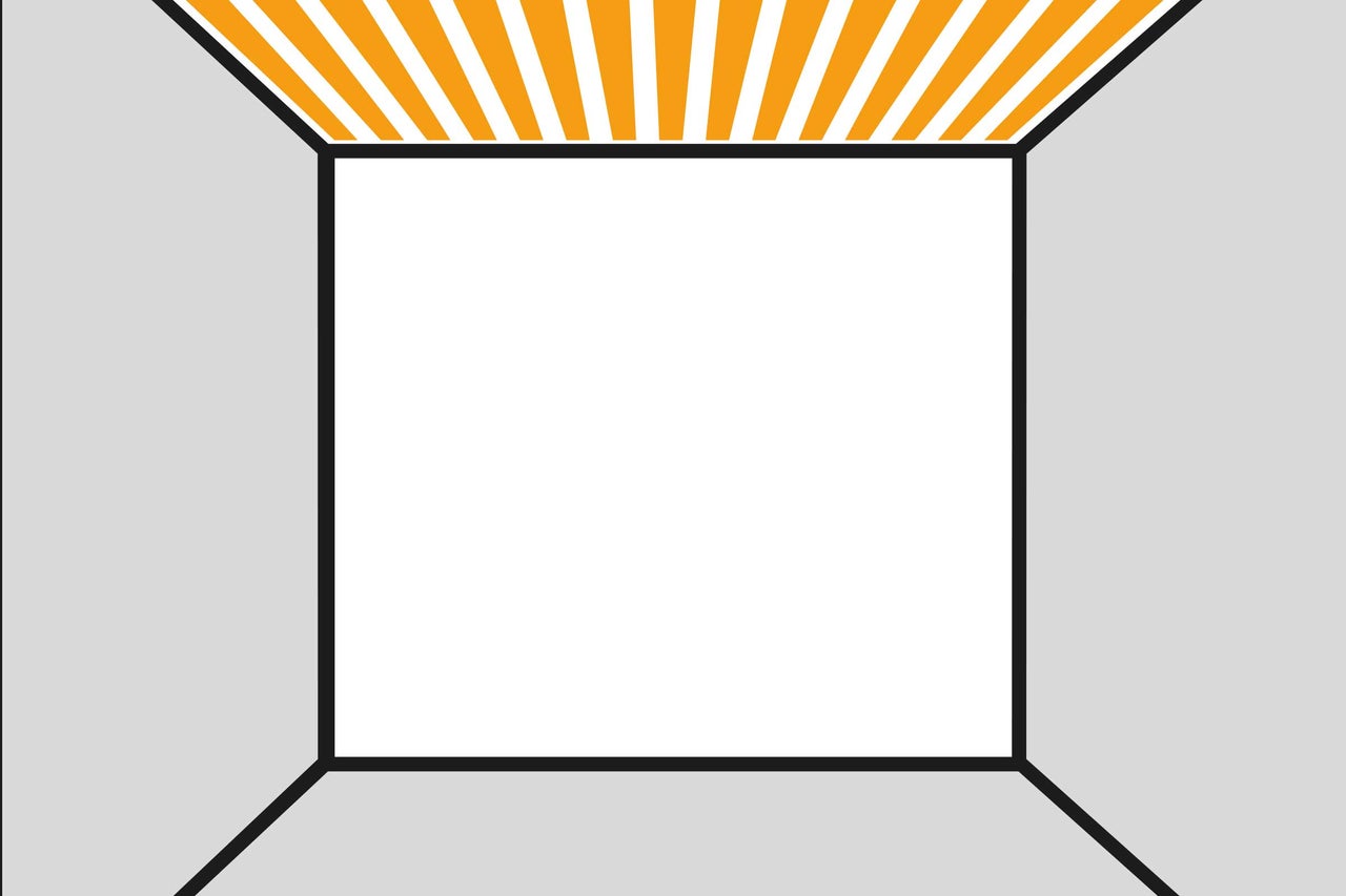 Hoek van de kamer met plafondpatroon