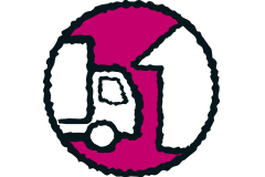 Symbool voor levering per vrachtwagen