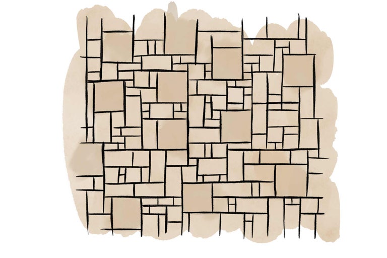 Illustratie met rechthoeken en lijnen