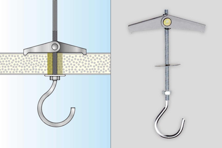 Toggle bout met haak voor bevestiging aan een plafond