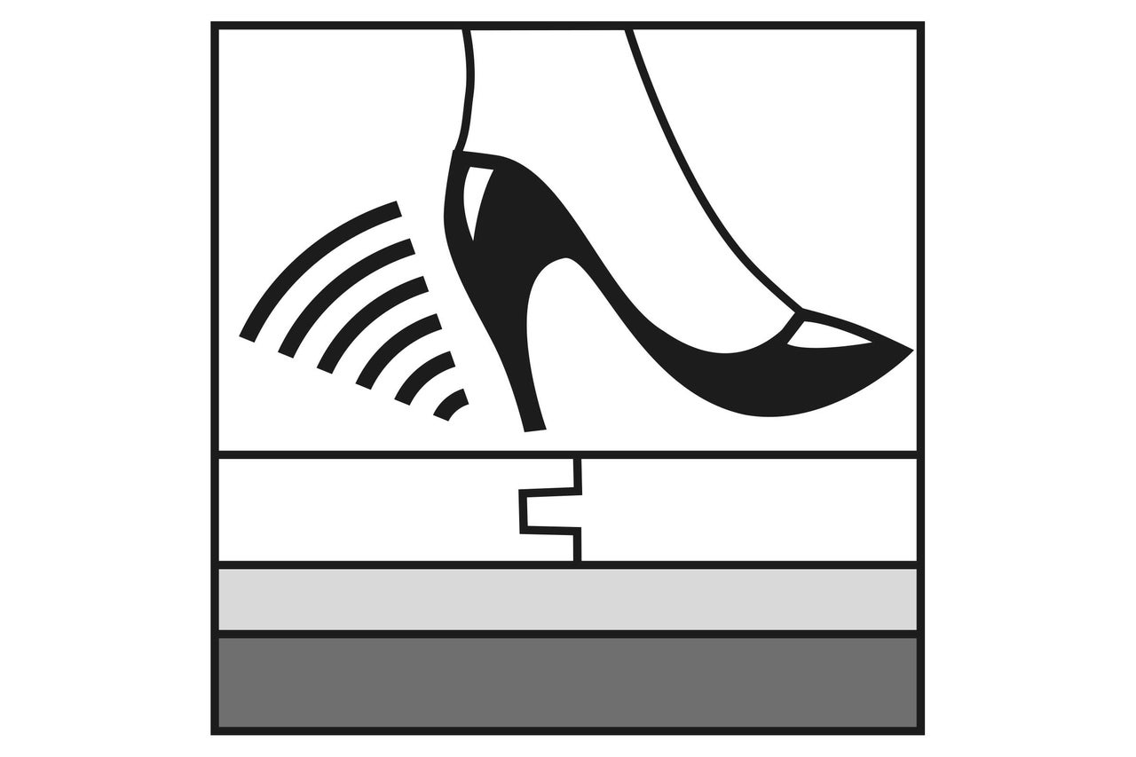 Symbool voor contactgeluidsisolatie