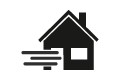 Huis met stapel hout symbool