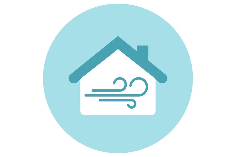 Symbool voor ventilatie in huis