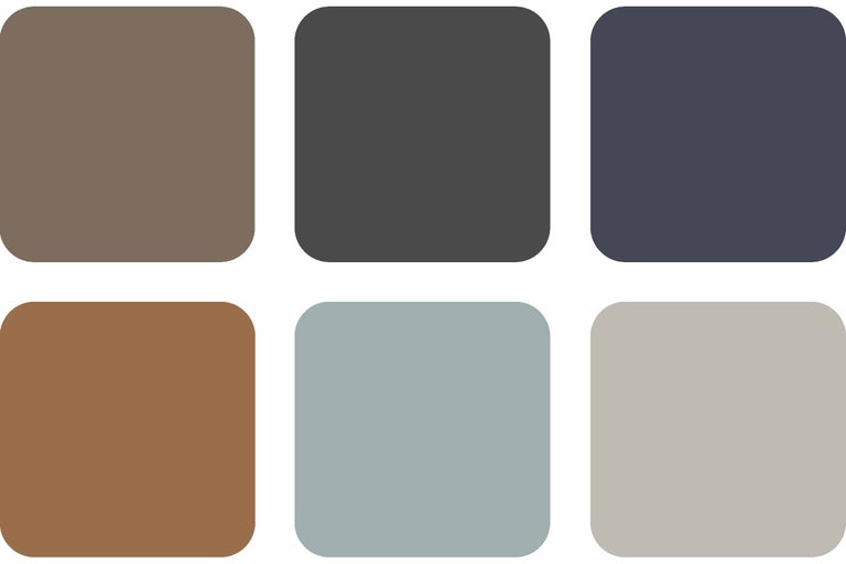 Kleurenstalen met verschillende tinten