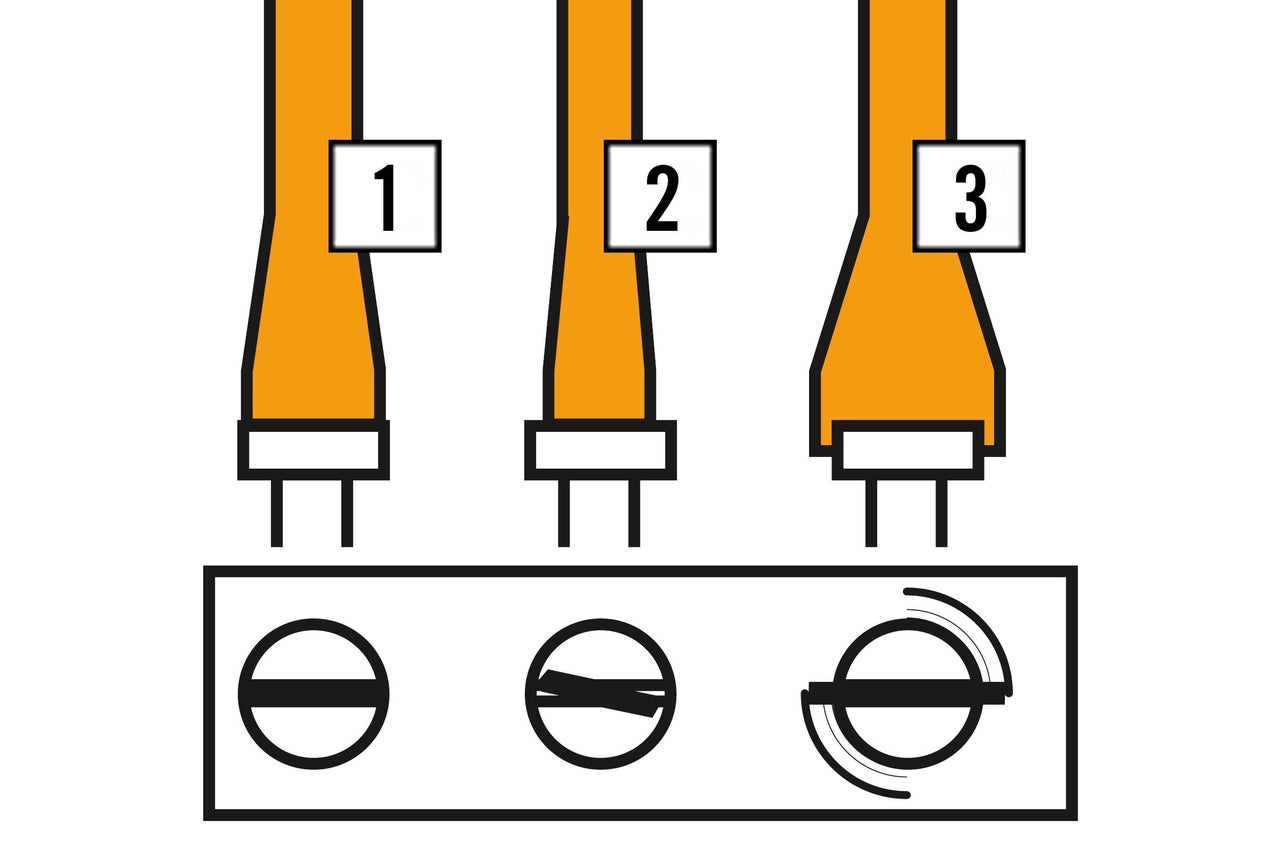 Illustratie van de juiste manier om kabels te strippen