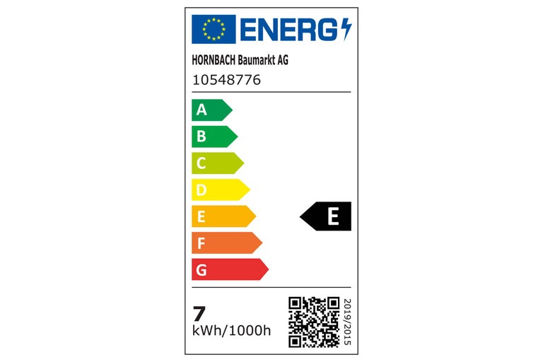 Energielabel met energie-efficiëntieklasse E