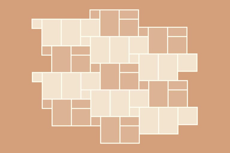 Legpatroon voor vloertegels met verschillende formaten