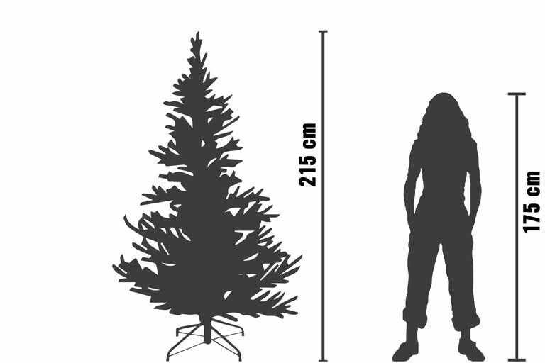 Kunstkerstboom met een hoogte van 215 centimeter