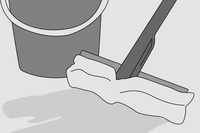 Eimer en mop voor reiniging