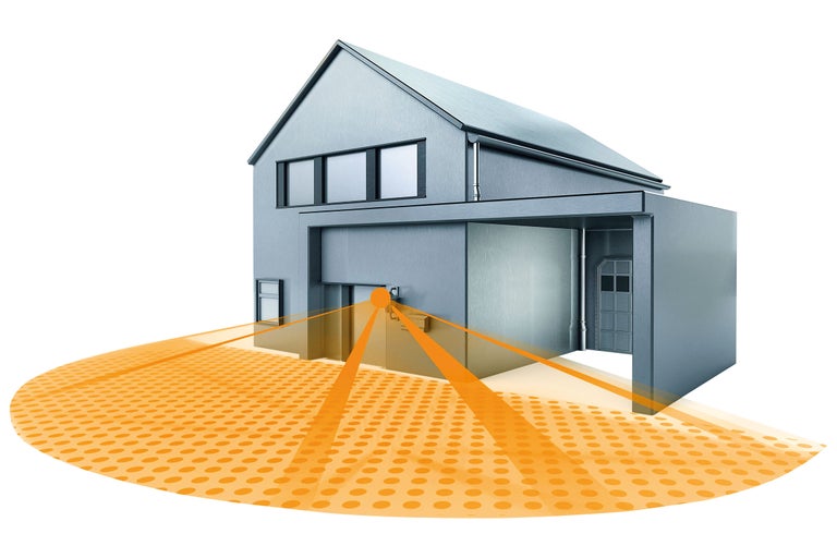 Huis met bewegingsmelder voor buitenverlichting