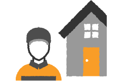 Symbool voor huisinstallatieservice met vakman