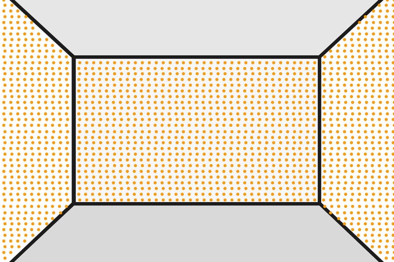 Abstracte weergave van een ruimte met stippenpatroon