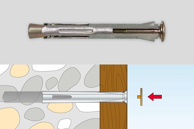 Metalen spreidplug met functie-illustratie