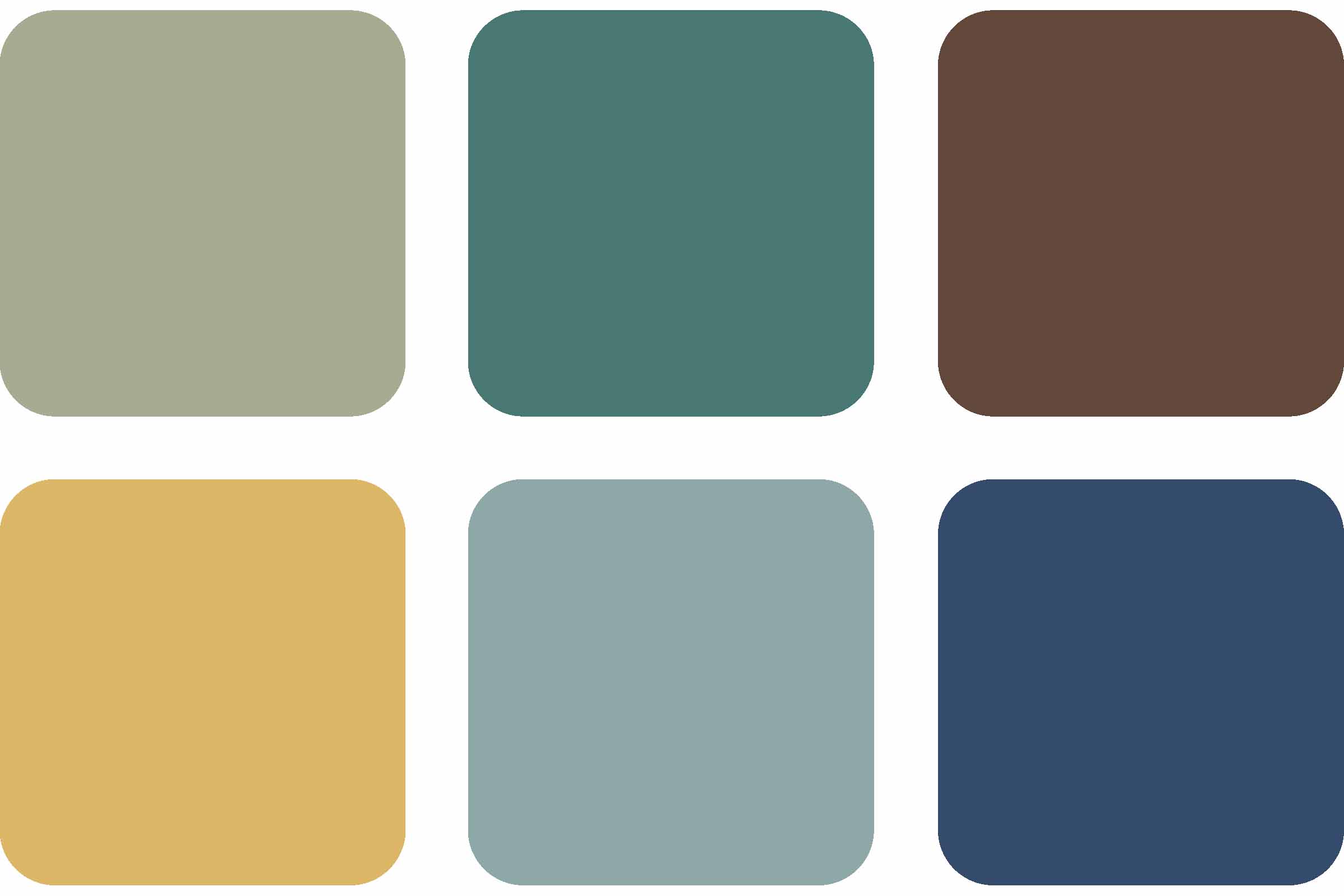 Kleurenwaaier met zes verschillende kleuren