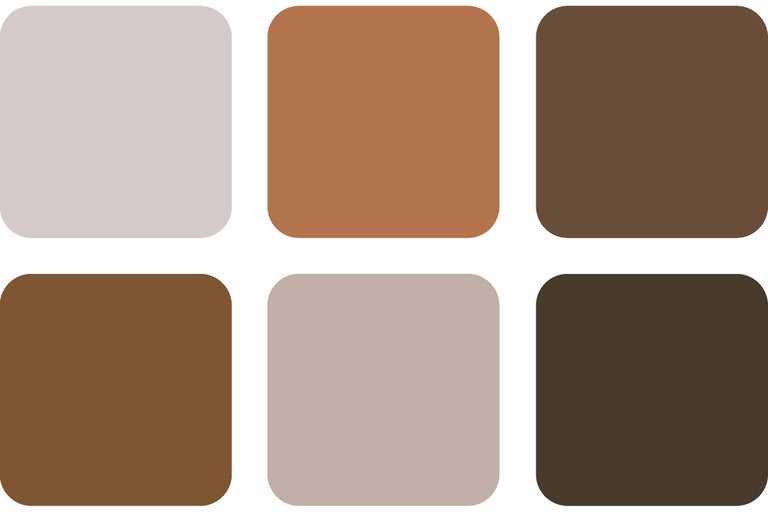 Kleurenpalet met verschillende aardetinten