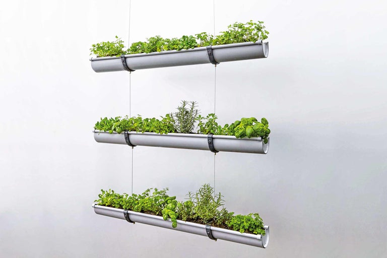 Hangend kruidenrek met drie niveaus voor de tuin