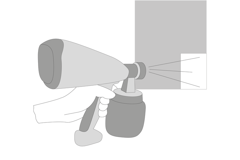 Verfspuitpistool in actie