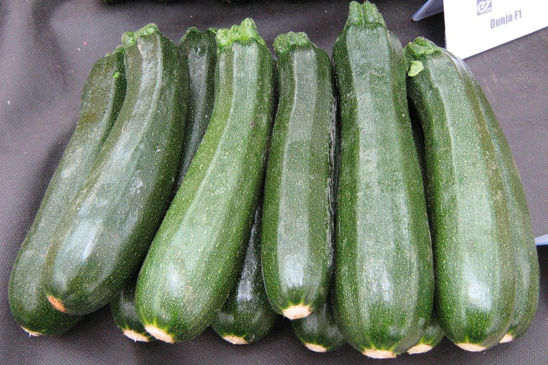 Verschillende groene courgettes