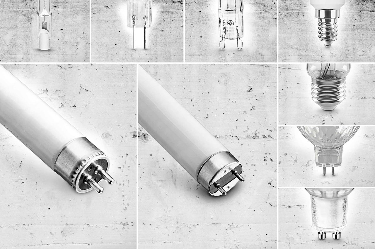 Collage van verschillende soorten lampen voor binnenshuis
