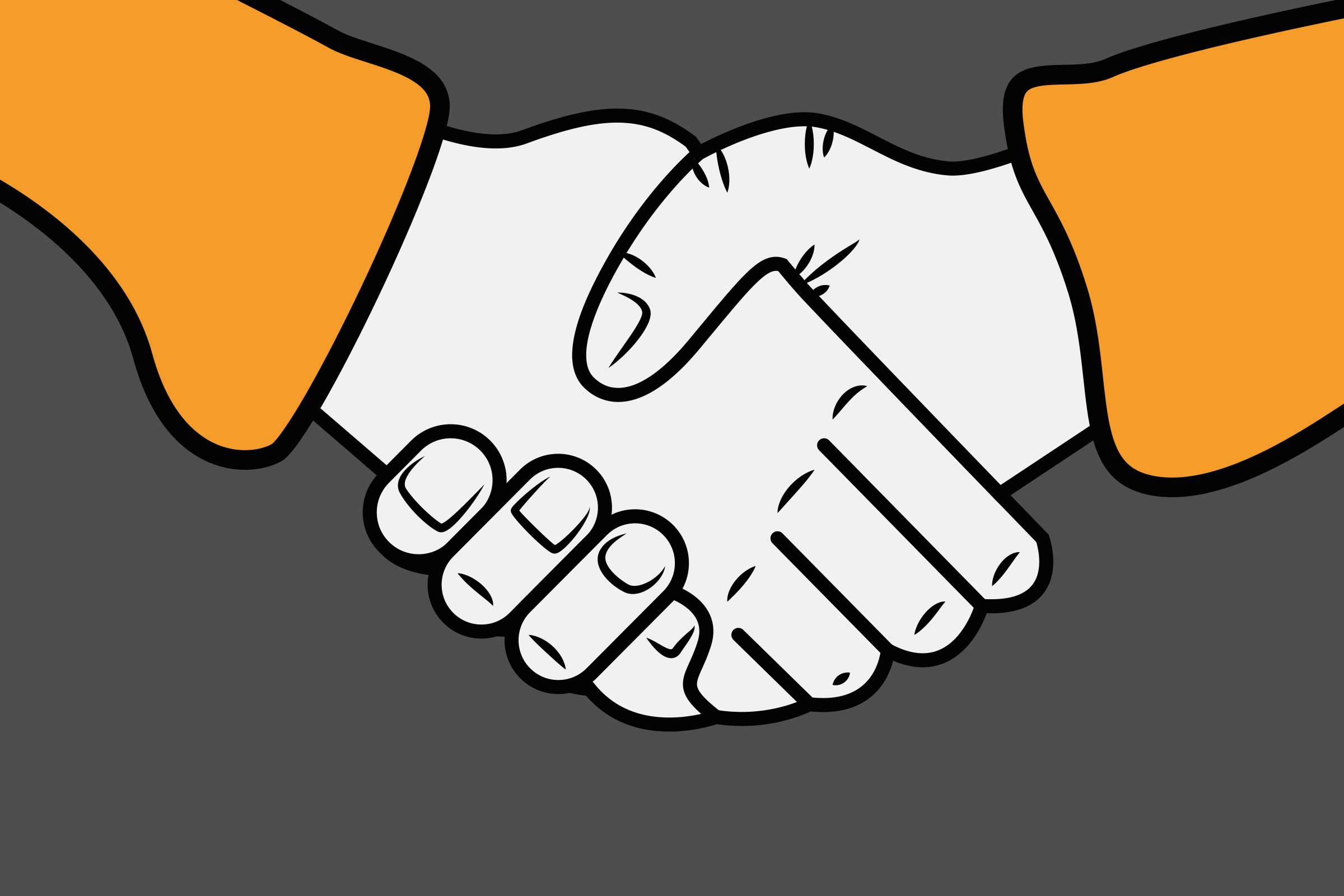 Symboolafbeelding voor een overeenkomst per handdruk