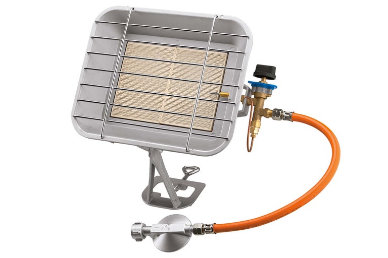 Gaskachel met slang en regelaar