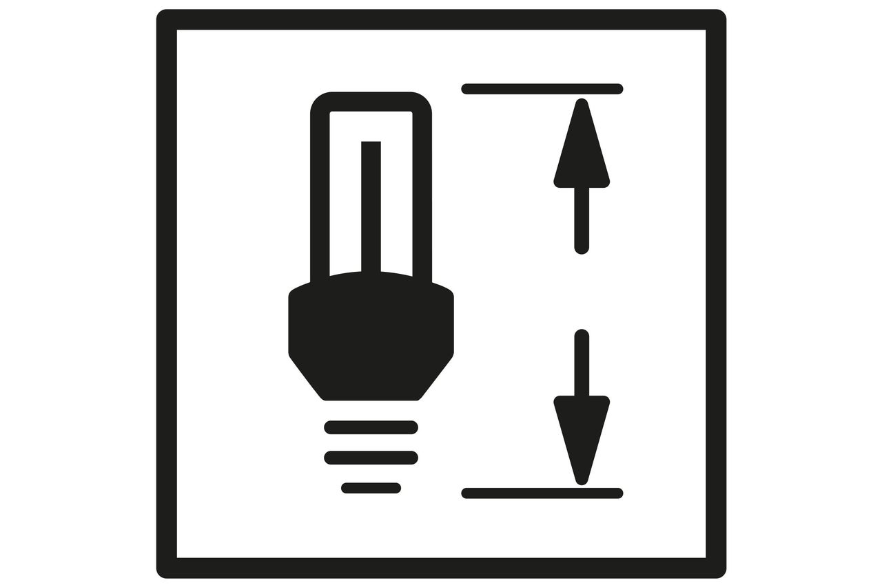 Symbool voor de inbouwdiepte