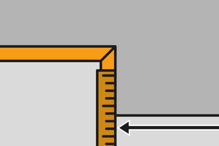 Illustratie van een hoekmeter met meetpijl