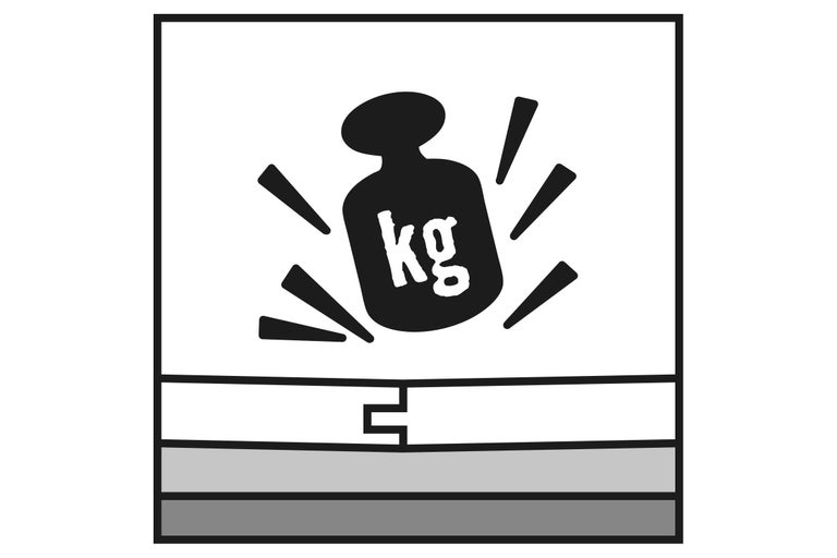 Symbool voor het draagvermogen van een product in kilogram