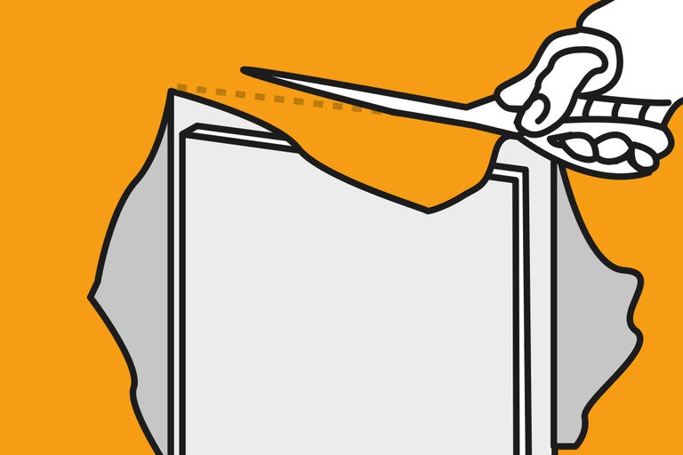 Illustratie van een hand die een vlies doorsnijdt