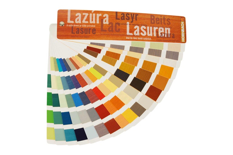 Kleurenwaaier met verschillende houtbeitsen