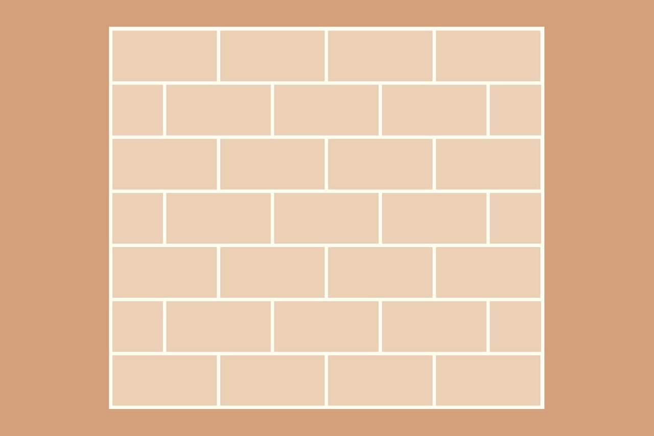 Rechthoekige straatstenen vormen metselwerk.