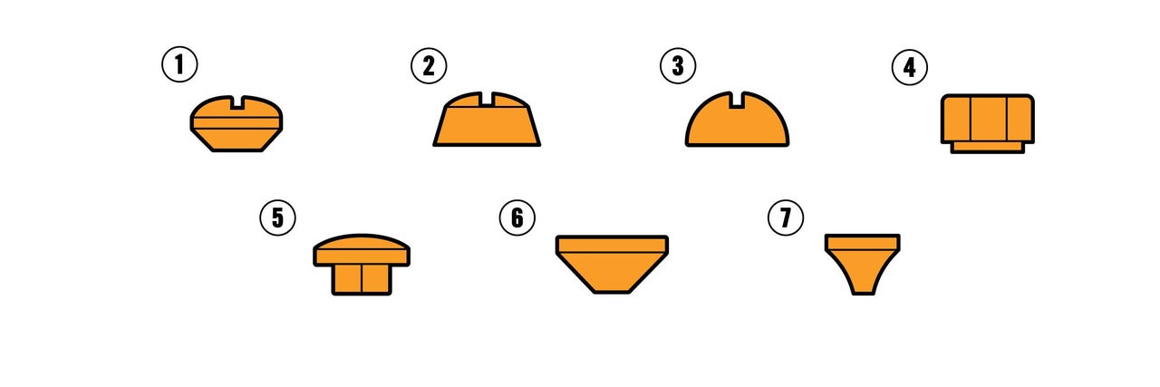 Illustratie van verschillende meubelverbinders