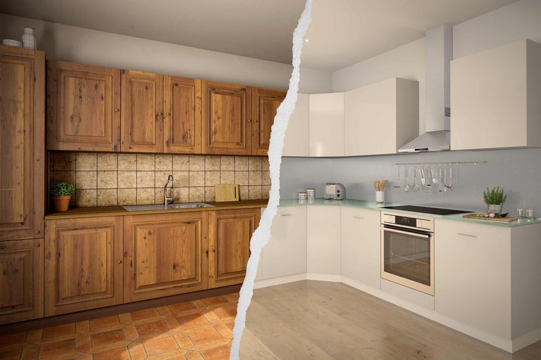 Keukenafbeelding in vergelijking: Rustieke houten keuken versus moderne keuken
